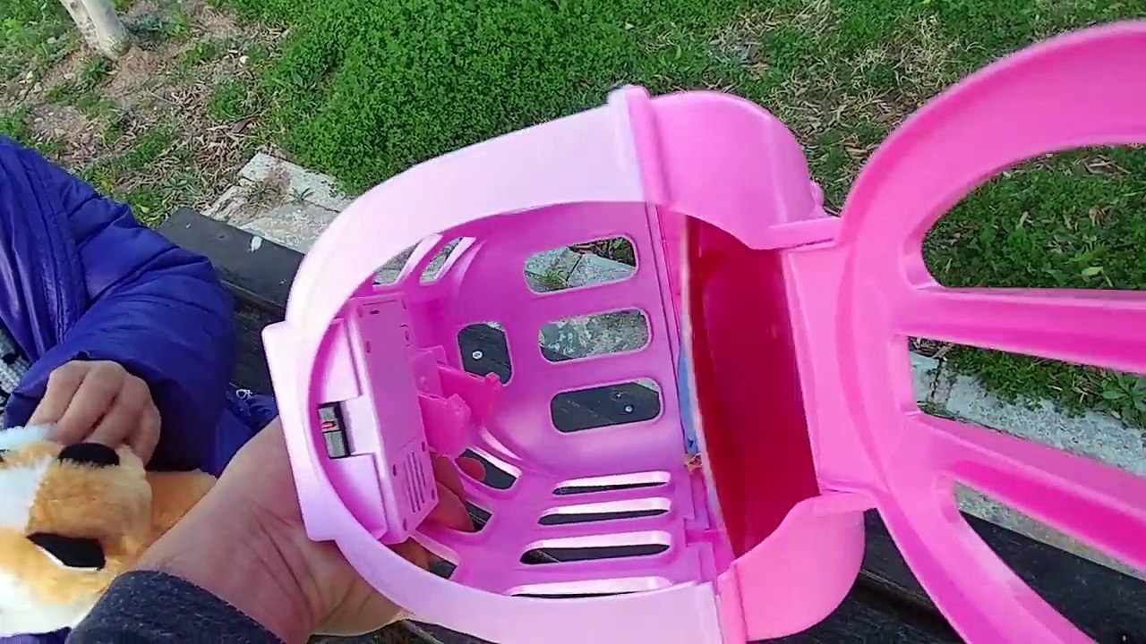 Oyuncak kedi ile parkta oyun keyfi , eğlenceli çocuk videosu