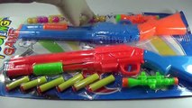 Toys for kids ! Double Shooter SHOTGUN - Nerf Gun with 2 Kinds of Bullets - Video for kids