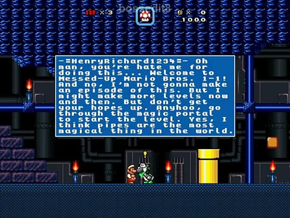 Super Mario Bros. X (SMBX) Custom Level - Messed-Up Mario Bros: 1-1