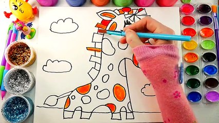 LEARN How to DRAW and COLOR CUTE BABY ANIMALS Coloring Page Snake FOR KIDS to Paint with W