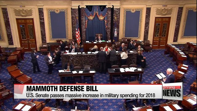 U.S. Senate passes massive increase in military spending for 2018