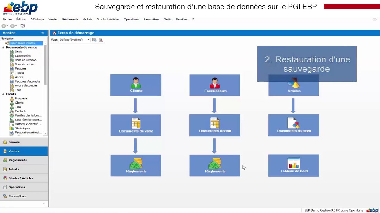 EBP Education Tuto n°2 : Sauvegarde et restauration d'une base de données sur le PGI EBP