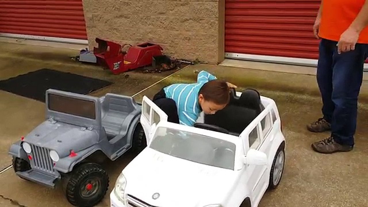 Mini Monster Truck Crushing The Power Wheel Ride On Toy Jeep!