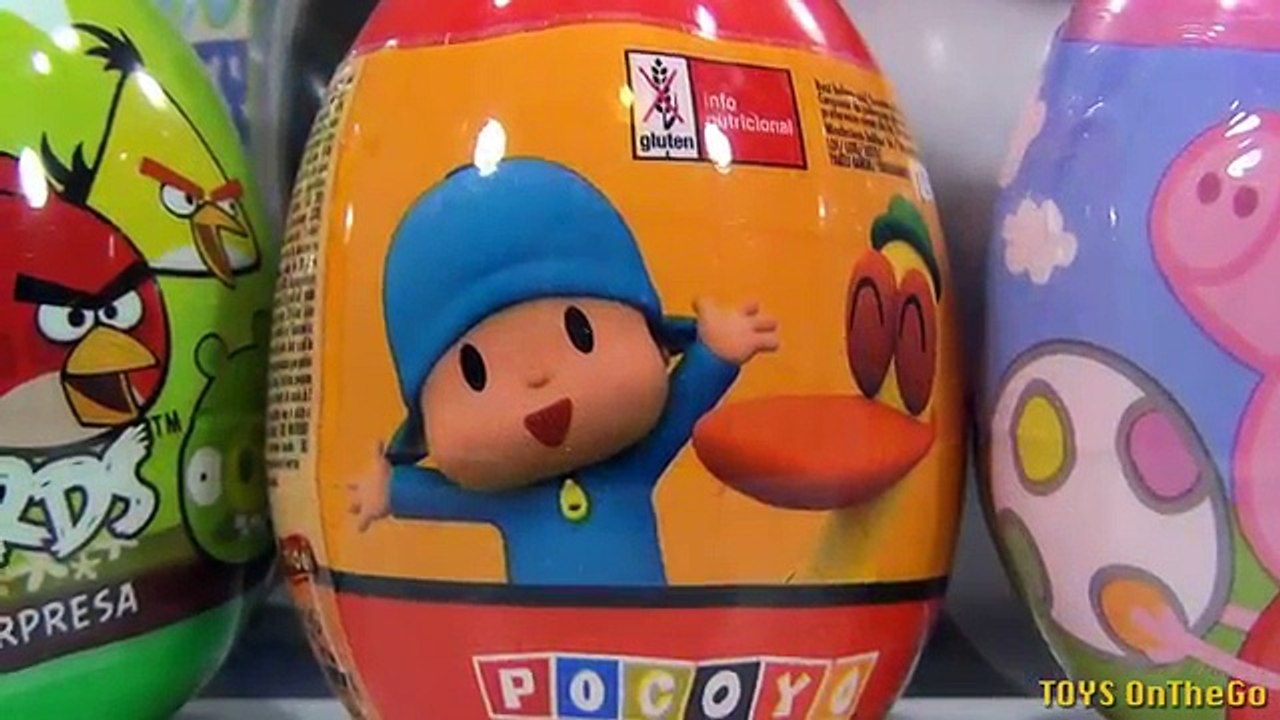 4 Huevos Sorpresa de Pocoyo, Peppa Pig, Angry Birds y The Amazing Spiderman