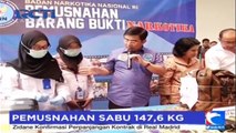 BNN dan Bareskrim Musnahkan 147,6 Kg Sabu