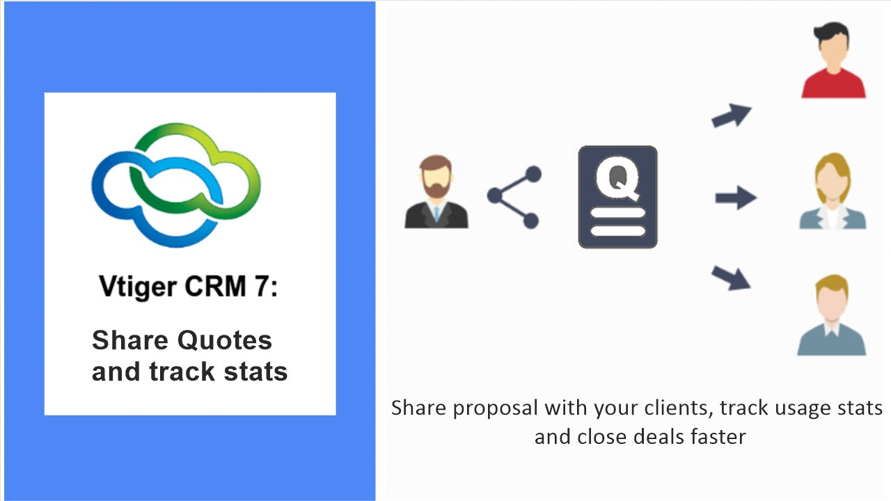 Share proposals with clients, track usage stats and close deals faster with Vtiger CRM