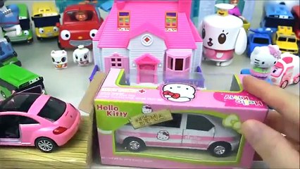 Hello Kitty car toys camping car and ambulance with Poli mini cars