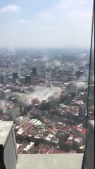 L'impressionnante vue des immeubles effondrés à Mexico