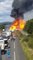L'explosion spectaculaire d'un camion transportant des bouteilles de gaz sur la nationale 10