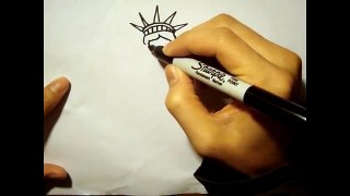How To Draw Statue Of Liberty|Face|Torch|Cartoon Style