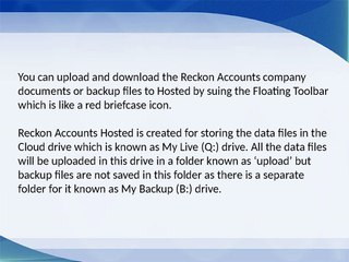 How to Upload or Download files to and from Reckon?