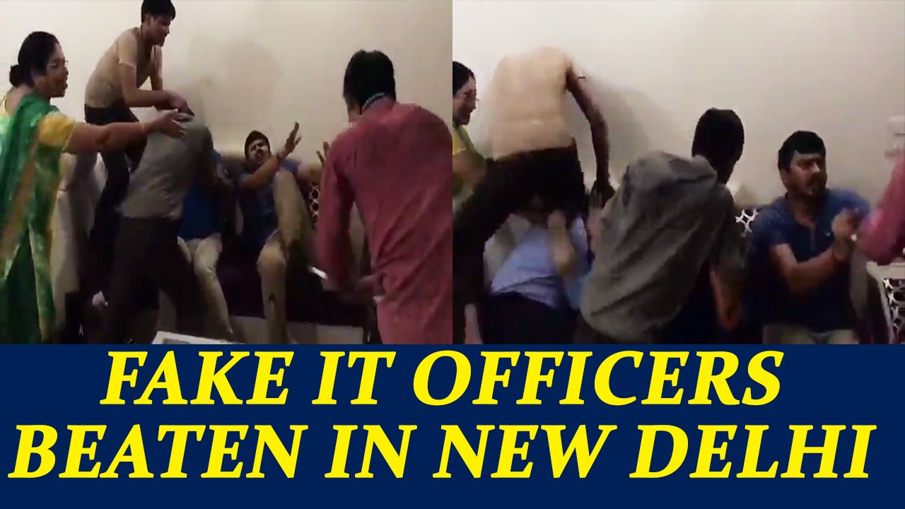 Con artists posing a 'Fake IT' officers nabbed by Businessman's family in Delhi,Watch |Oneindia News