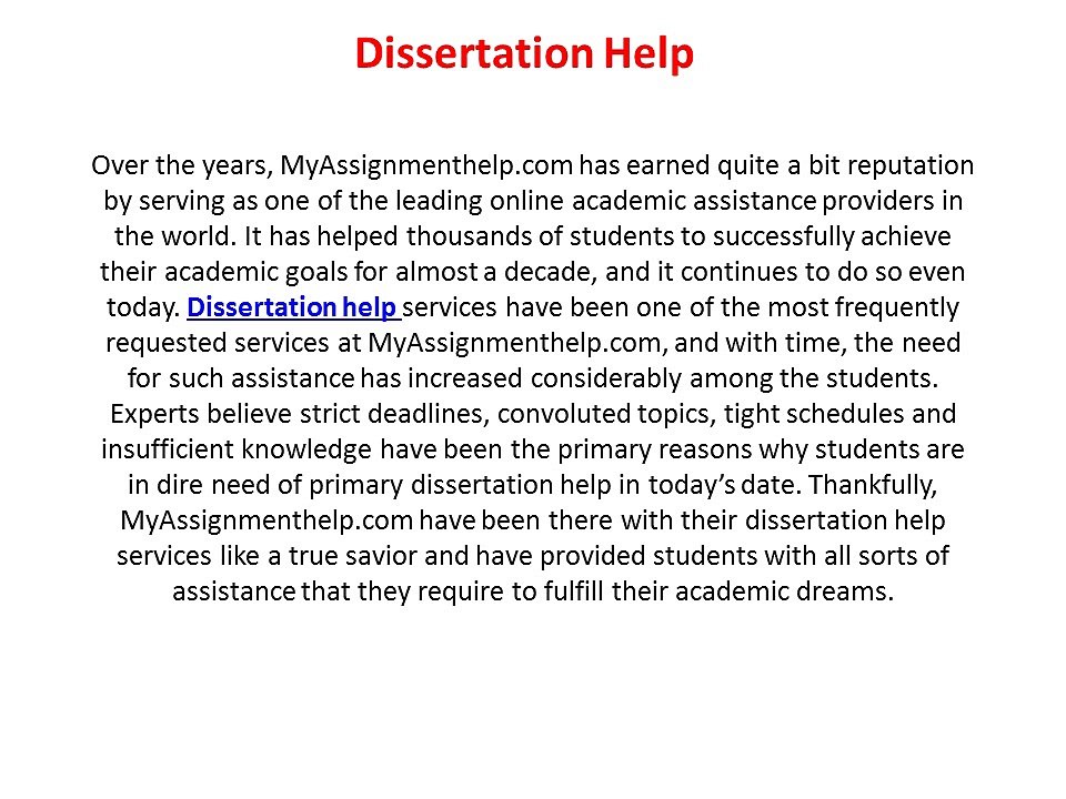 Dissertation help online in Canada