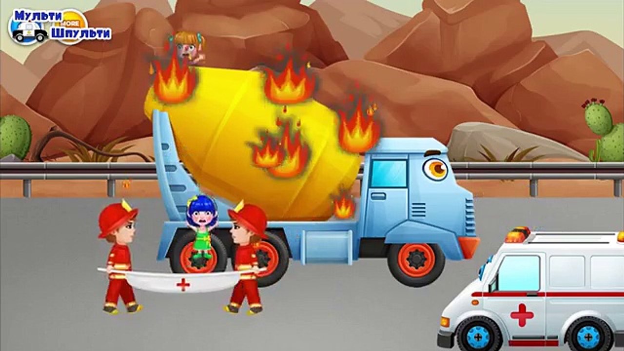 Historieta sobre máquinas de bomberos todos los pequeños bomberos extinguen incendios fila serie sacudida