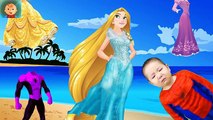 Wrong Dress Fidget Spinner Elsa Rapunzel Belle Spiderman Finger family Nursery Rhymes Learn Color