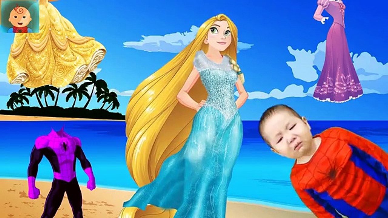 Wrong Dress Fidget Spinner Elsa Rapunzel Belle Spiderman Finger family Nursery Rhymes Learn Color