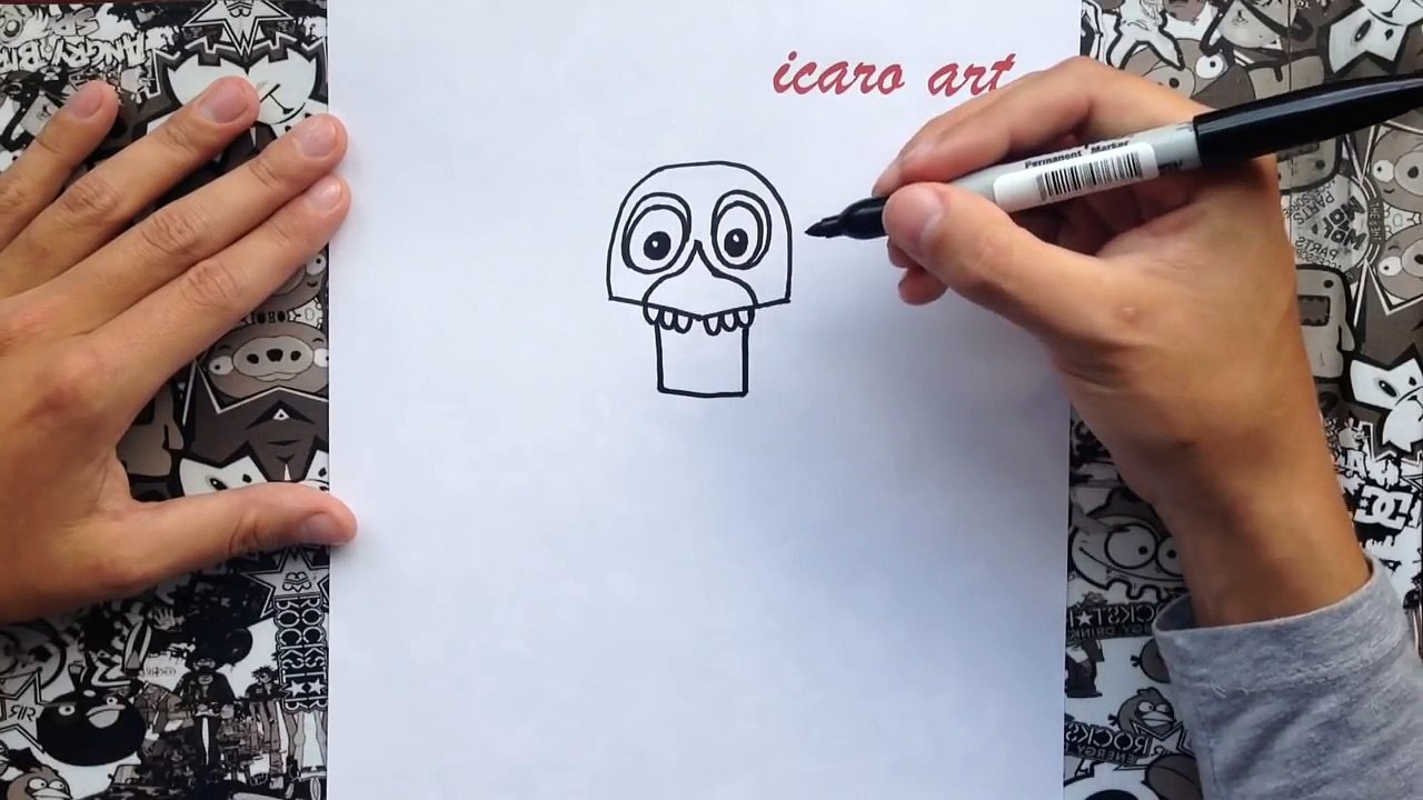 Como dibujar a old chica de five nights at freddys | how to draw old chica