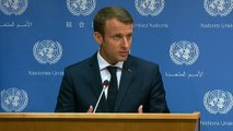 Conférence de presse d'Emmanuel Macron au siège des Nations Unies à New York