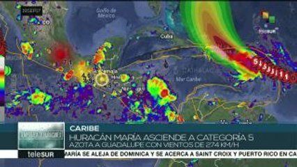 Huracán "María" toca tierra en la isla de Guadalupe