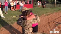 Soldier Makes Surprise Appearance At Father/Daughter Softball Game