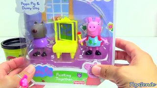Play Doh Peppa Pig and Danny Dog Painting Together