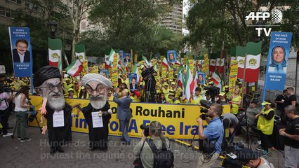 US: Hundreds protest against Rouhani, in New York for UNGA