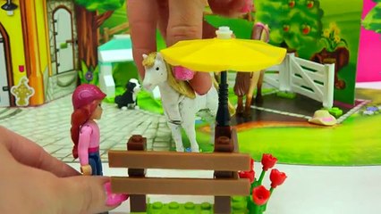 Schleich Girl Goes To Mega Bloks American Girl Nickis Horse Stables for Trail Ride - Honey