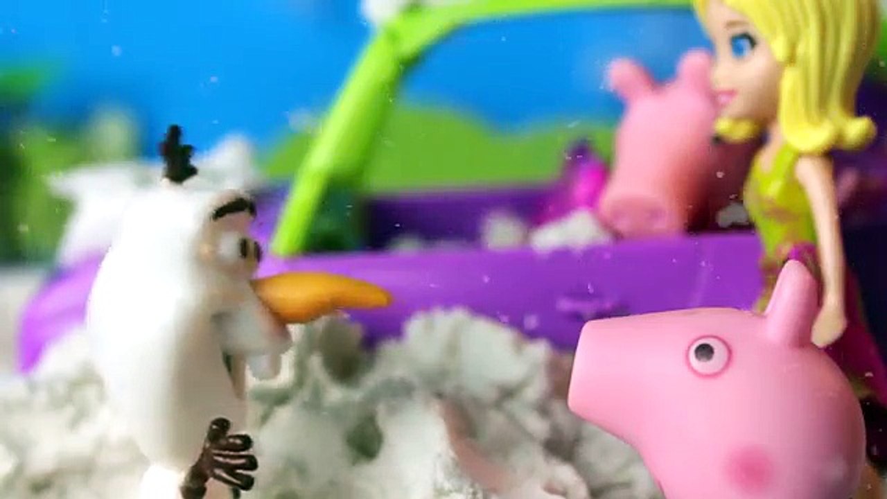 Peppa Pig George carro salvo pela Elsa Frozen Anna - DisneyKids Frozen Portugues Brasil [Parte 2]