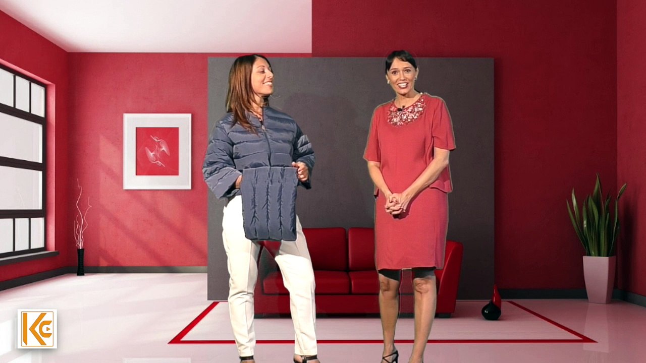 Piumino corto Elisabetta Franchi blu con collo removibile
