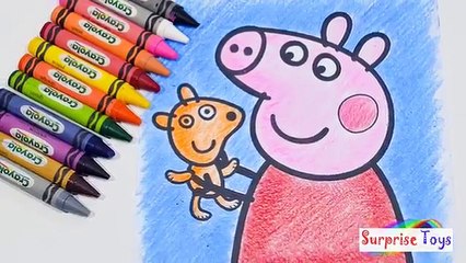 Download Video: Peppa Pig Coloring Pages Coloring Book Learn Coloring Peppa Pig Using Crayola Crayons Surprise Toys