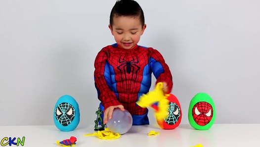 spiderman play doh eggs