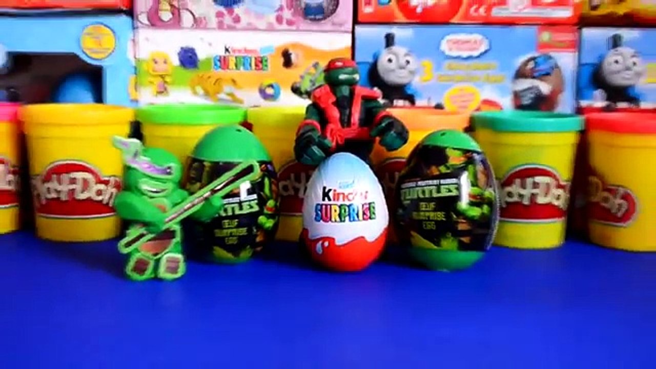 Play-doh Kinder surprise TMNT Surprise Eggs Cars Teenage Mutant Ninja Turtles Unwrapping WOW