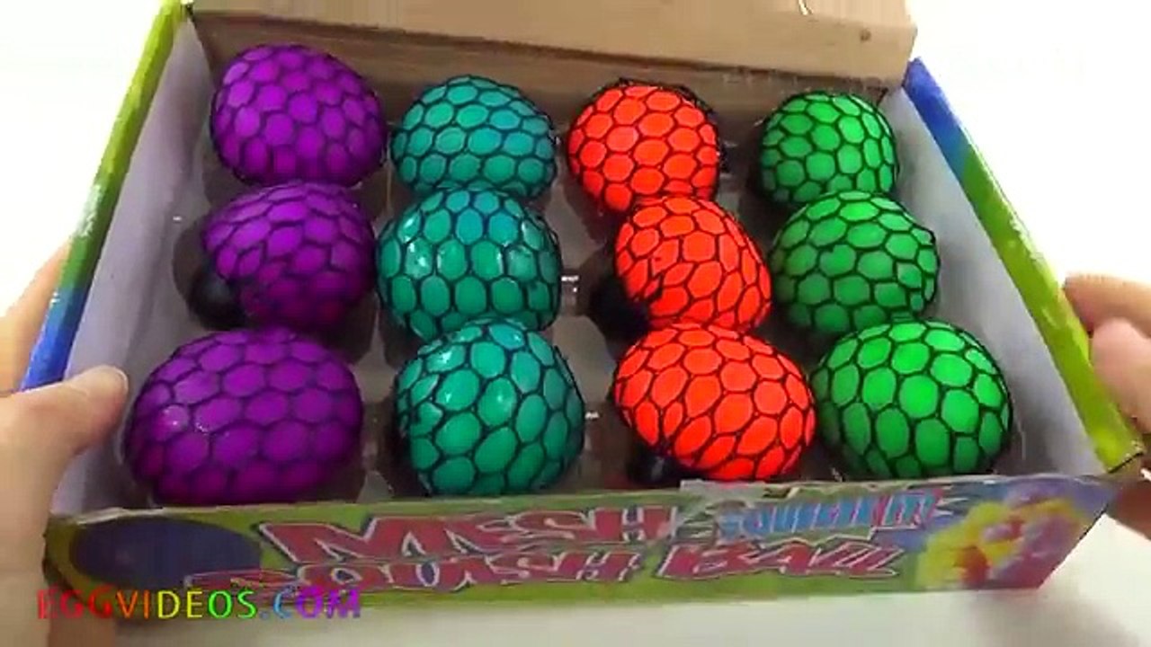 Learn Colors! Squishy Balls for Kids & Children Kinder Surprise Egg Compilation EggVideos.com