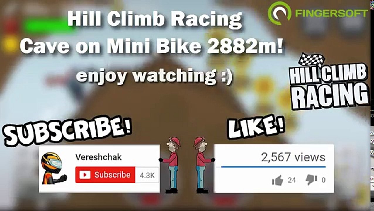 Hill Climb Racing - Mini Bike in Cave 2882m - GamePlay