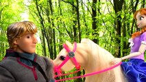 Disney Frozen Princess Anna Kristoff Horseback Riding Picnic Part 28 Barbie Dolls Series Video