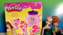 Play Doh Sparkle Belles Tea Party Set with Disney Frozen Fever Anna Elsa Disney Kids Toys