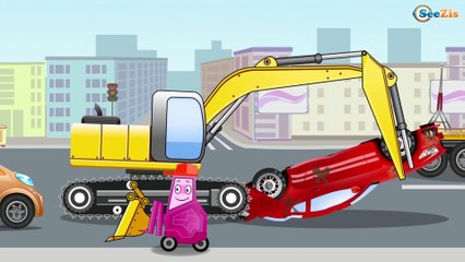 Мультики для детей Сборник 60 Минут - Экскаватор, Грузовик и Кран - Строительные Машинки Часть 4