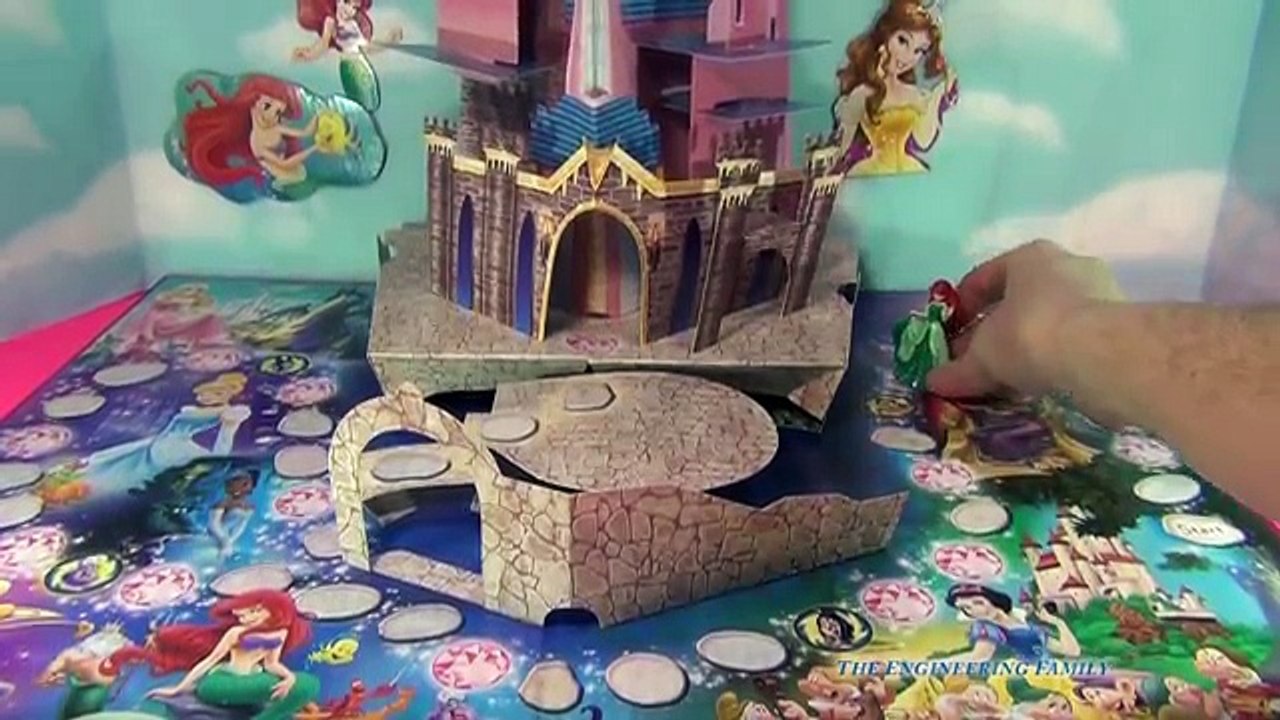 Disney Princess Pop Up Magic Castle Game with Belle + Ariel Game Toys Video Unboxing