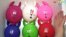 Learn Colors with Rabbit Ballon Popping Ballons Finger Family Song Color Pong Song