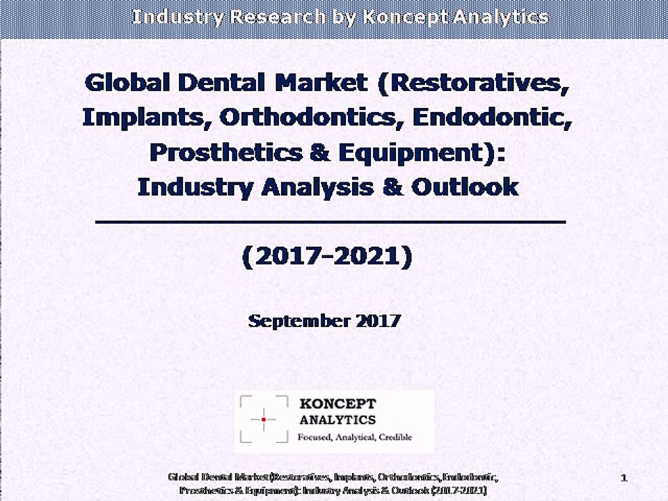 Global Dental Market (Restoratives, Implants, Orthodontics, Endodontics, Prosthetics & Equipment)- (2017-2021)