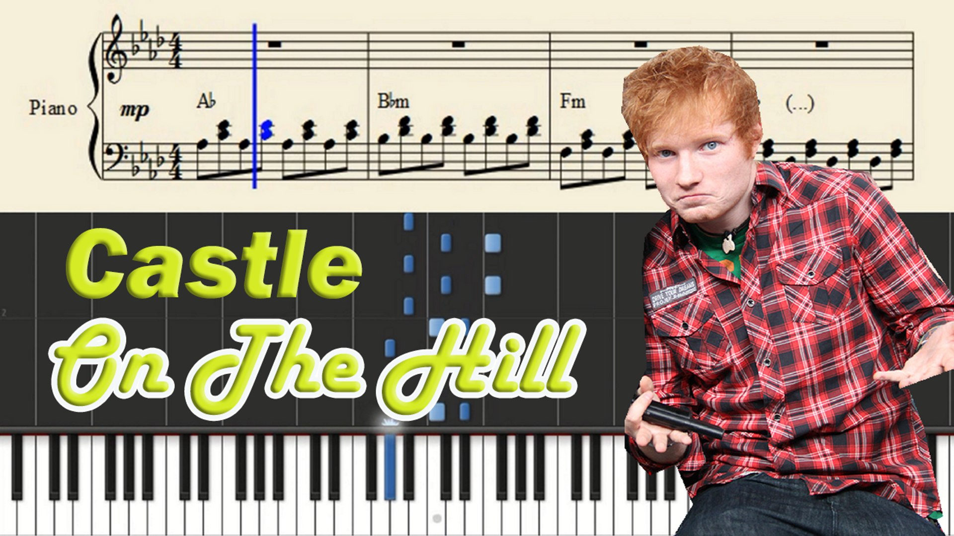 Castle On The Hill - Piano Tutorial + SHEETS - Ed Sheeran Lyrics - Synthesia Music Lesson - YouTube