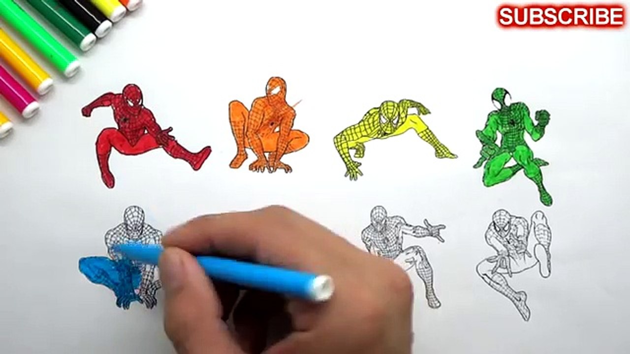 Learn Colors For Kids With Spiderman Coloring Pages - Part 2 Spiderman Coloring Pages Part