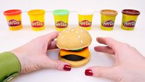 Play Doh Cheeseburger DIY McDonalds Playdough Food * How To Make a Cheeseburger