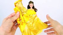 DRESSING BELLE! | Beauty & The Beast Live Action Belle SINGING Hasbro Doll In DISNEY STORE DRESSES!