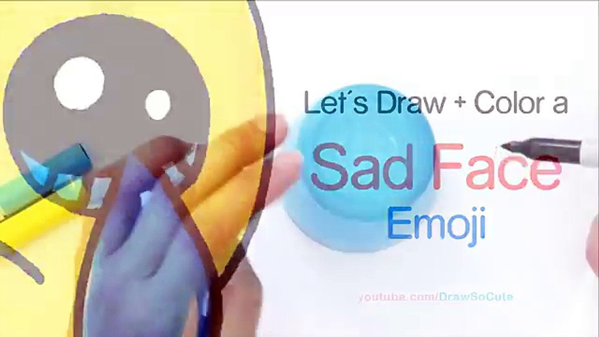 How to Draw a Sad Face Emoji Easy with Coloring - 動画 Dailymotion