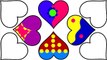 Boyama Öğreniyorum | Renkli Kalp Boyama Sayfası ( Oyun Hamuru Evi )