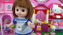 Hello Kitty block kitchen and Baby Doll house toys play