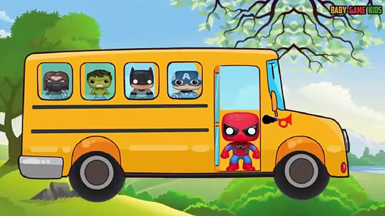 preschool and kindergarten songs -The Advenger Super Hero - Wheel on the bus