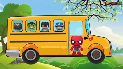 preschool and kindergarten songs -The Advenger Super Hero - Wheel on the bus