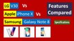 Apple iPhone X |Vs| LG V30 |Vs| Samsung Galaxy Note 8 COMPARISON